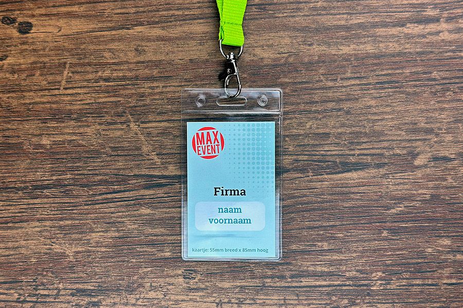 badgehouder voor staande visitekaartjes van 55 * 85mm